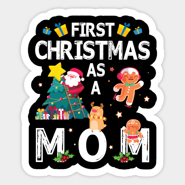 First Christmas As A Mom Merry Xmas Noel Day Mother Sticker by bakhanh123